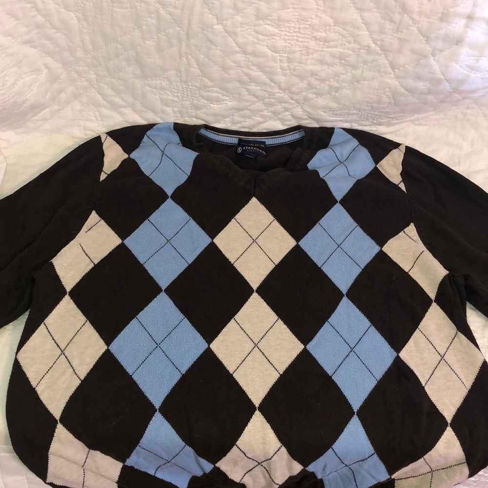 Brown Cotton V-Neck Sweater. Great condition!